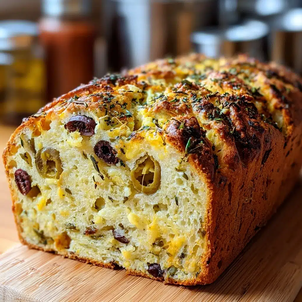 Delicious Savory Cheese and Olive Quick Bread Recipe - Recipe Image