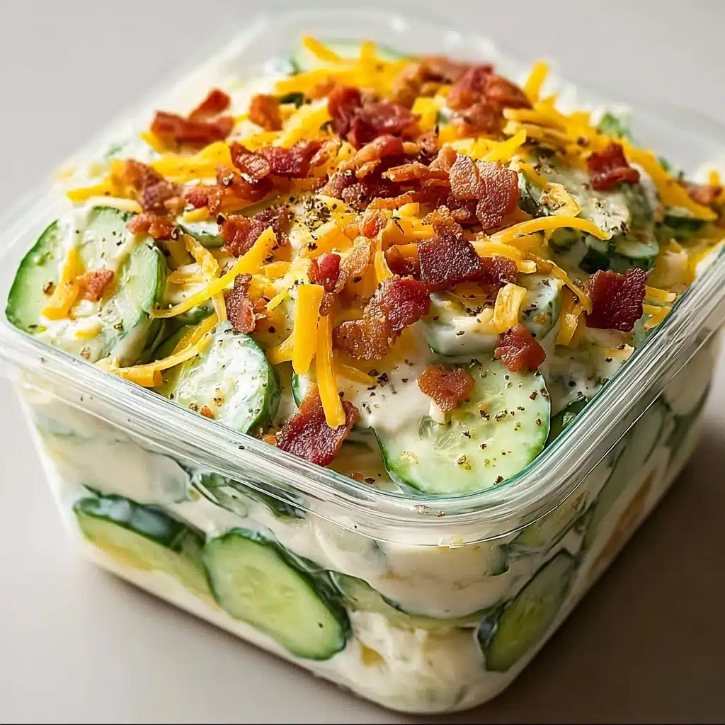 Creamy Cucumber Salad with Bacon and Cheese Recipe - Recipe Image
