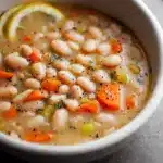 Greek White Bean Soup With Garlic & Lemon Recipe