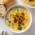 Creamy Cheddar Potato Broccoli Soup Recipe