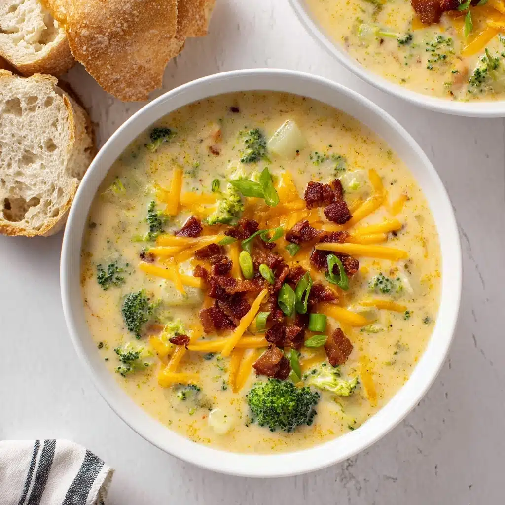 Creamy Cheddar Potato Broccoli Soup Recipe