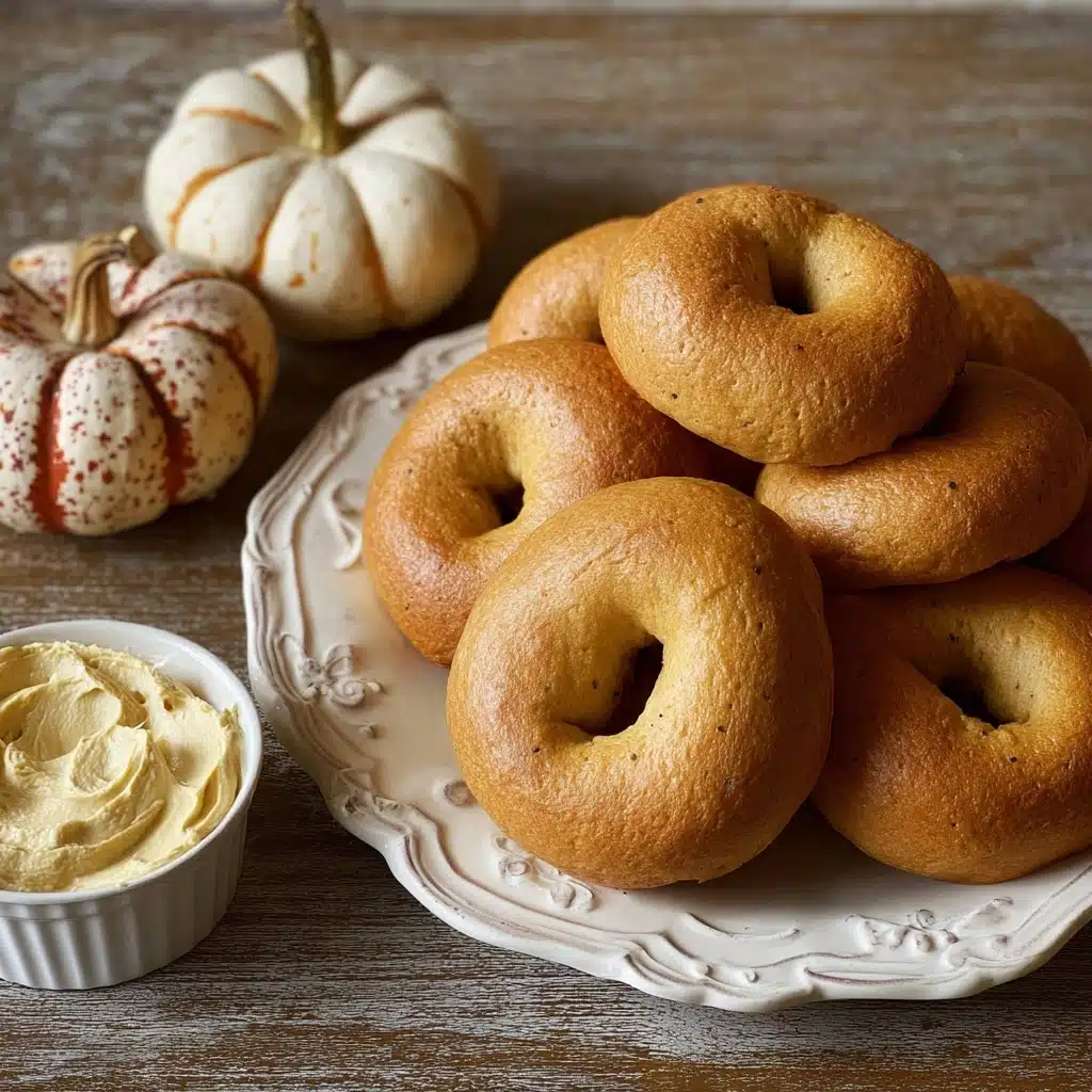 Pumpkin Sourdough Bagels with Pumpkin Cream Cheese Recipe - Recipe Image