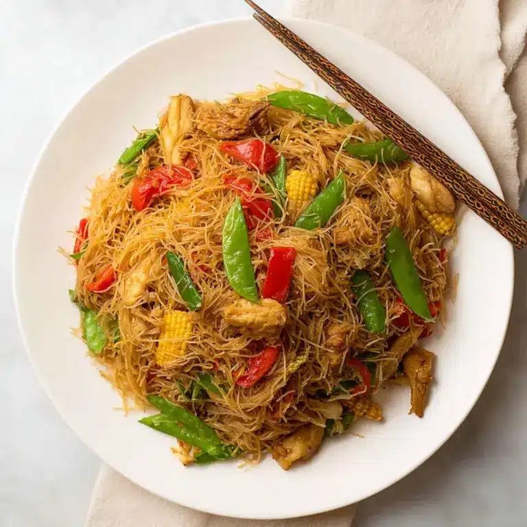 Quick & Easy Singapore Curry Noodles Recipe