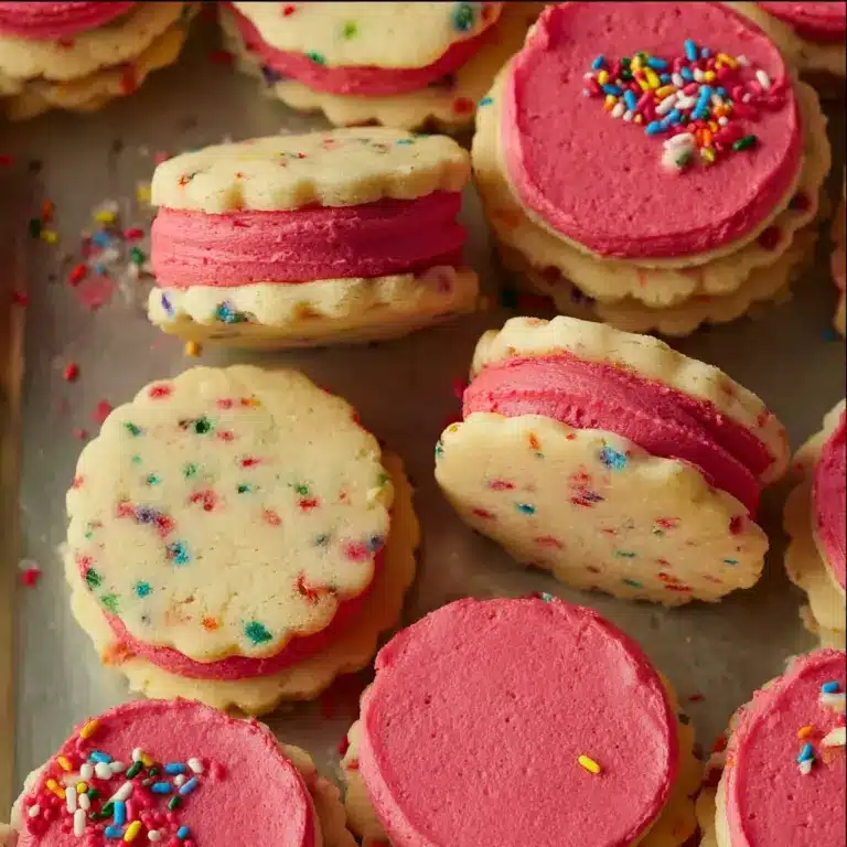 Funfetti Shortbread Sandwich Cookies with Frosting Recipe