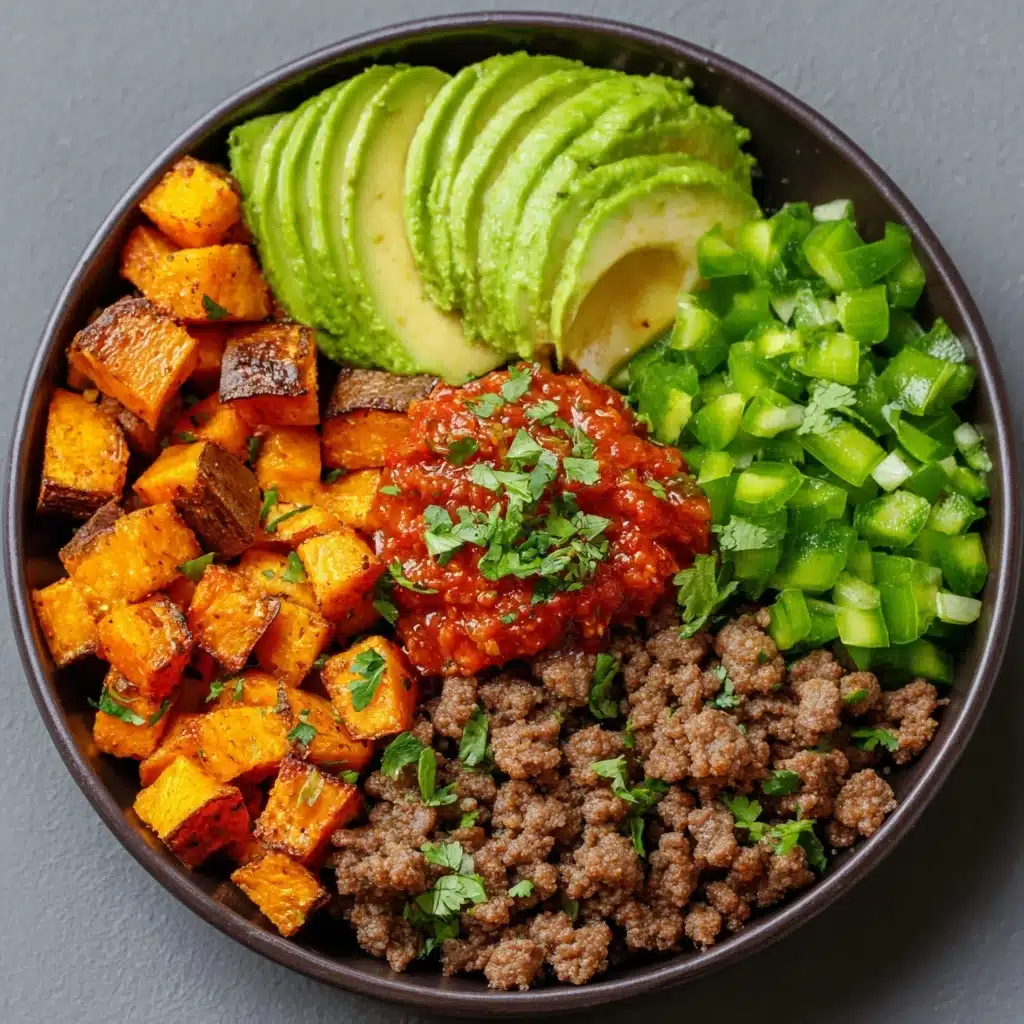 Spicy Ground Beef & Sweet Potato Protein Bowl Recipe