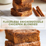 Snickerdoodle Chickpea Blondies (Flourless) Recipe