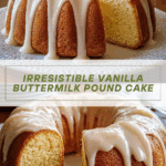 Vanilla Buttermilk Pound Cake with Cream Cheese Glaze Recipe
