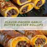 Easy Garlic Butter Beef Cheeseburger Rollups Recipe