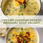 Creamy Cheddar Potato Broccoli Soup Recipe