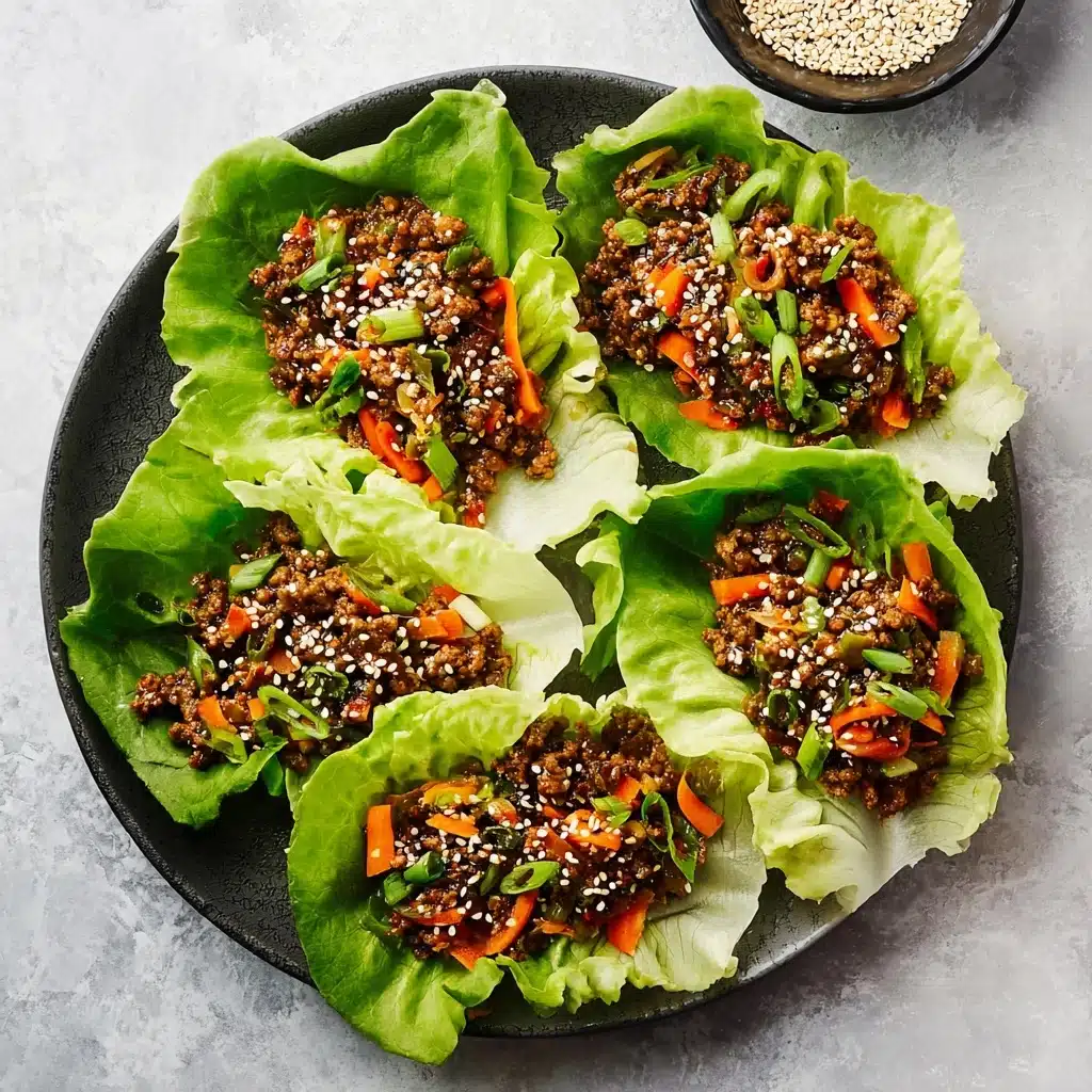 Asian Style Ground Beef Lettuce Wraps Recipe - Recipe Image