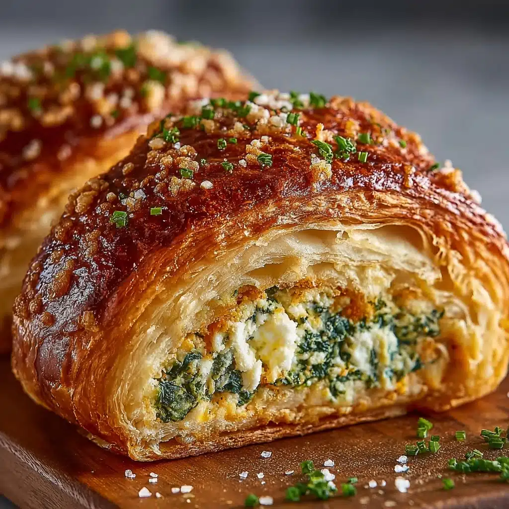Flaky Spinach Feta Puff Pastry Recipe - Recipe Image