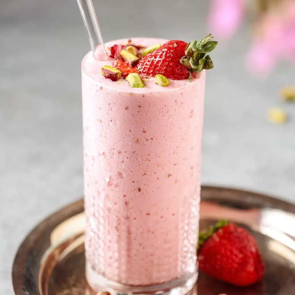 High Protein Strawberry Cottage Cheese Smoothie Recipe - Recipe Image
