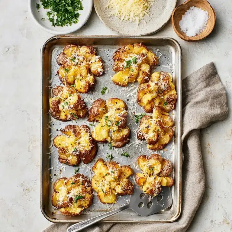 Smashed Potatoes (Garlic Parmesan) Recipe
