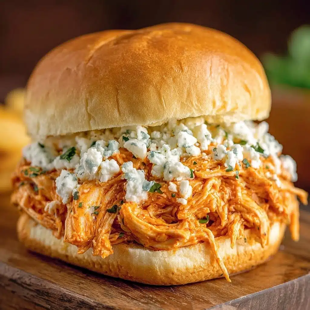 Easy Buffalo Chicken Sandwich Crockpot Recipe - Recipe Image