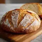 Crusty Golden Sourdough Bread with a Soft Chewy Center Recipe