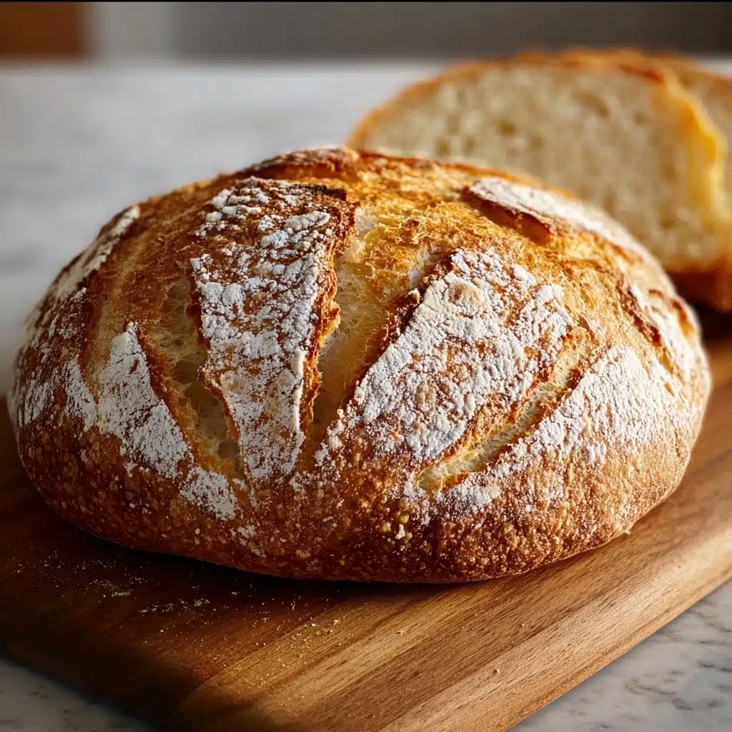 Crusty Golden Sourdough Bread with a Soft Chewy Center Recipe