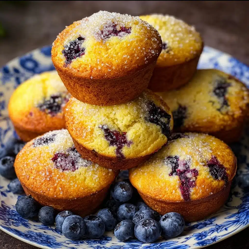 Moist Yellow Cake Mix Blueberry Muffins Recipe - Recipe Image