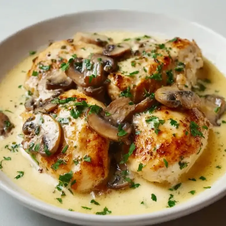 Creamy Garlic Mushroom Chicken Thighs Recipe