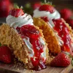 Strawberry Crunch Cheesecake Tacos Recipe