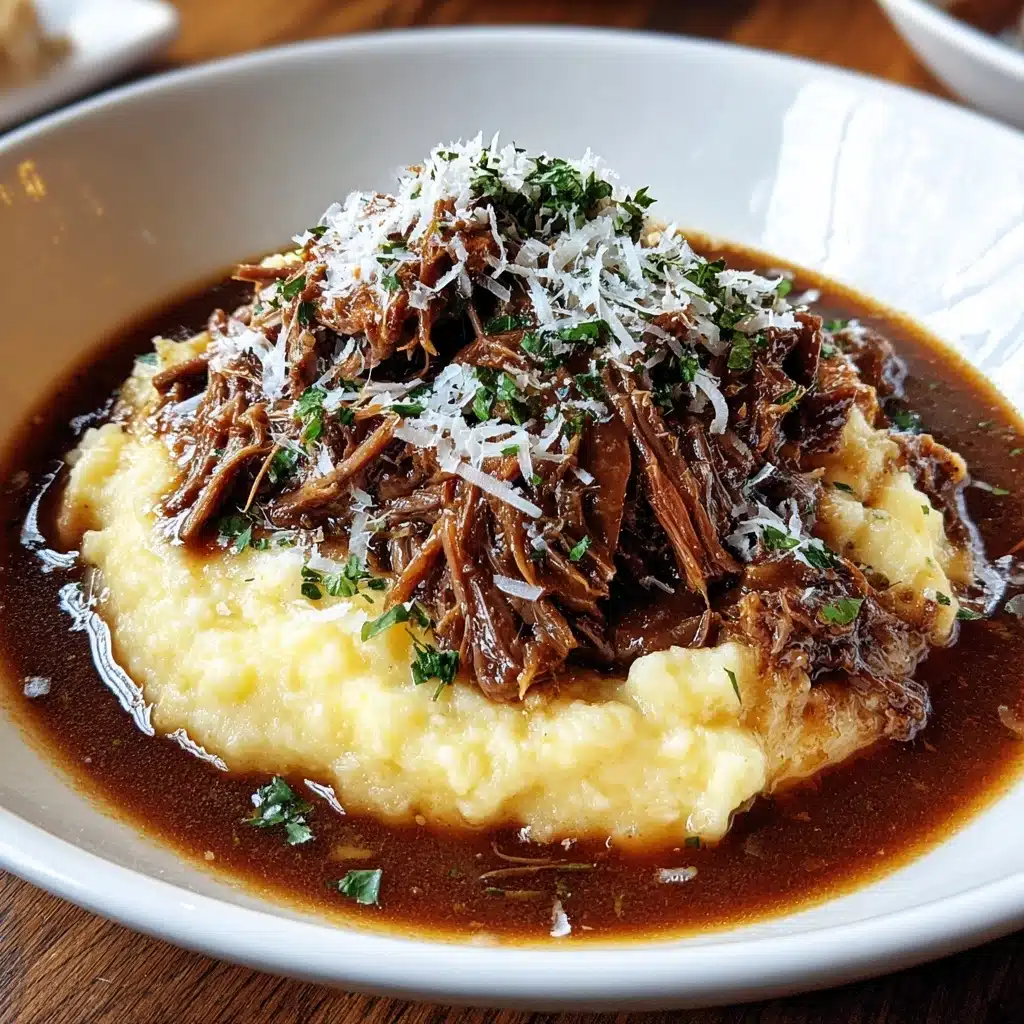 Spoon a generous portion of the Parmesan mashed potatoes onto each plate Recipe - Recipe Image
