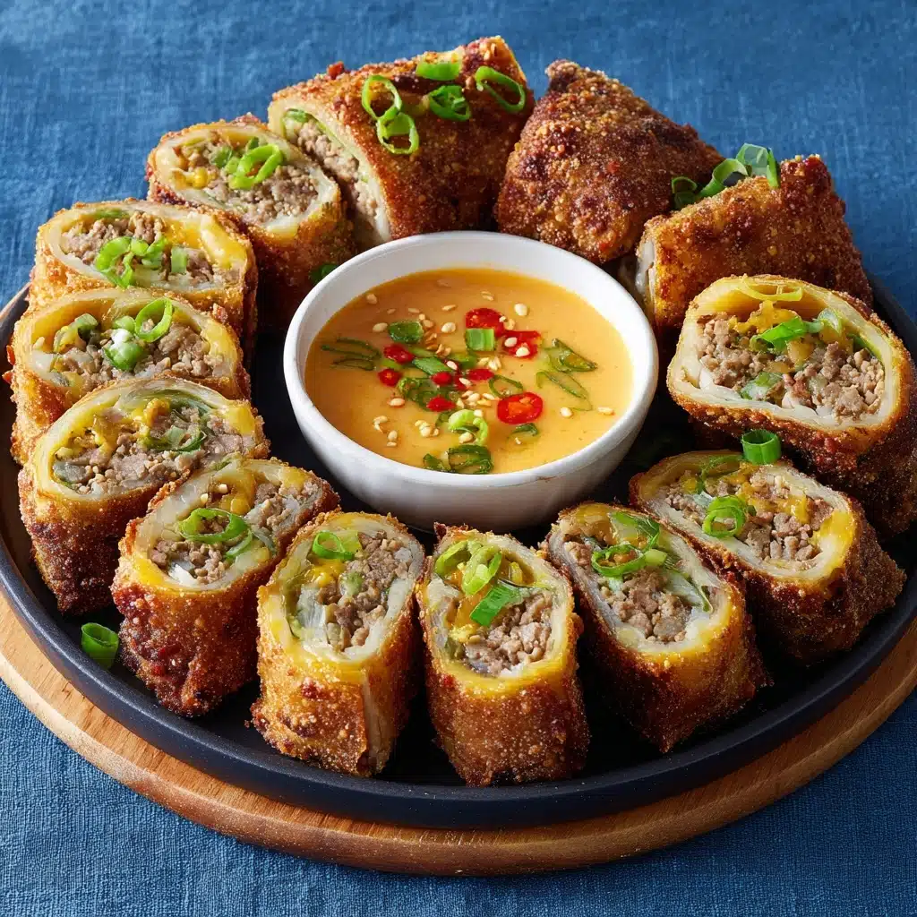 Cheeseburger and Grillo’s Pickles® Eggroll Recipe - Recipe Image