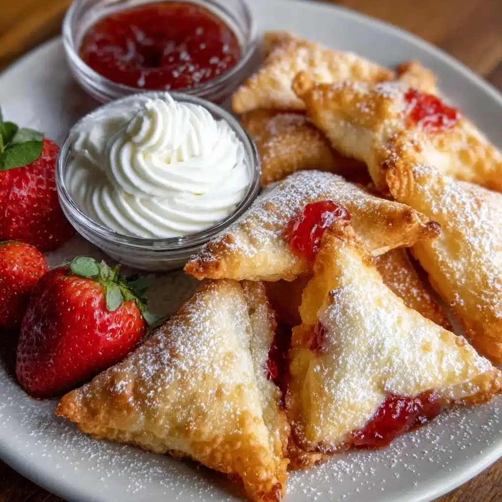 Deep-Fried Strawberry Cheesecake Stuffed Wonton Bites Recipe - Recipe Image