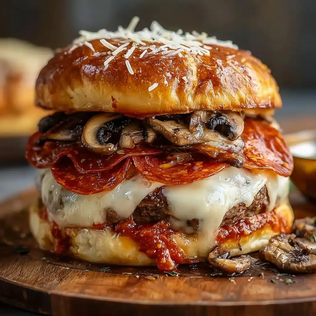Pepperoni Mushroom Pizza Burger Recipe