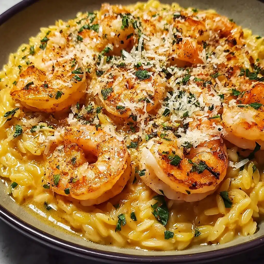 One Pan Parmesan Orzo with Shrimp Recipe - Recipe Image