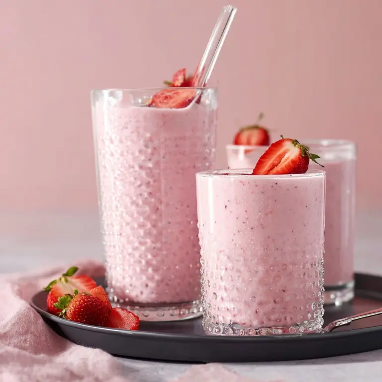 High Protein Strawberry Cottage Cheese Smoothie Recipe