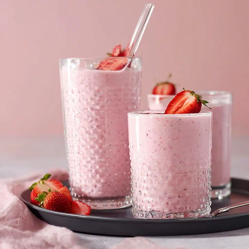 High Protein Strawberry Cottage Cheese Smoothie Recipe - Recipe Image