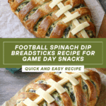 Football Spinach Dip Breadsticks Recipe