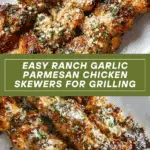Ranch Garlic Parmesan Chicken Skewers Recipe
