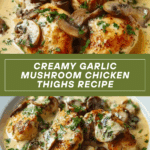 Creamy Garlic Mushroom Chicken Thighs Recipe