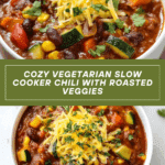Vegetarian Slow Cooker Chili with Roasted Vegetables Recipe