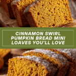Cinnamon Swirl Pumpkin Bread Mini Loaves Recipe