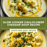 Slow Cooker Cauliflower Cheddar Soup Creamy Delight Recipe