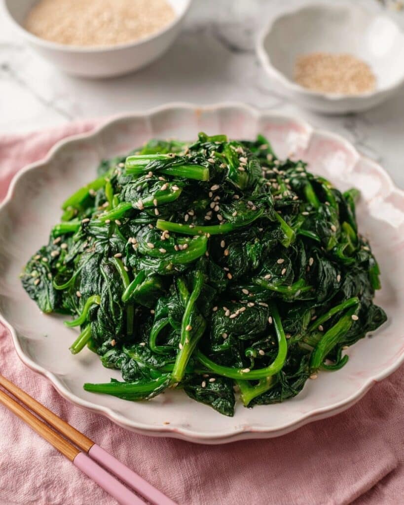 Korean Spinach Side Dish (Sigeumchi Namul) Recipe