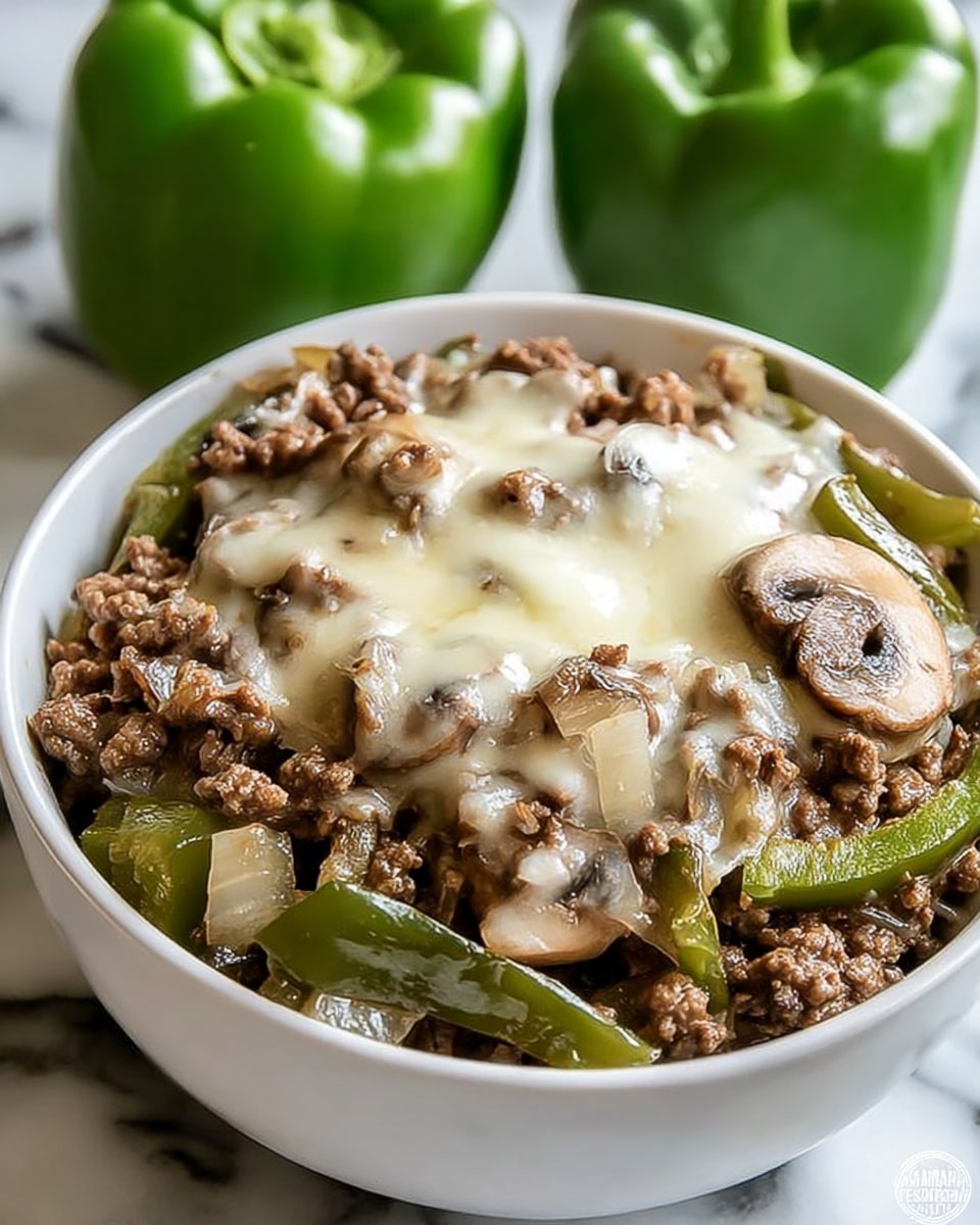 The image shows a white plate with a layered dish consisting of cooked green beans and thin yellow potato strips at the base, topped with a mix of browned ground meat scattered unevenly. Over everything is a creamy white sauce drizzled generously, creating a slightly glossy texture. The layers combine to give a mix of green, brown, yellow, and white colors with a moist appearance, all placed on a white marbled surface. Photo taken with an iphone --ar 4:5 --v 7