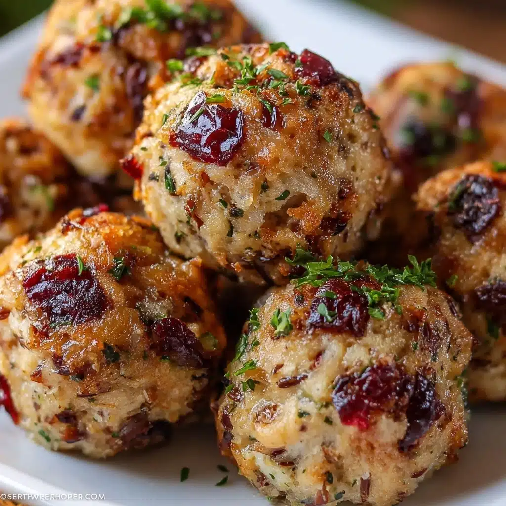 Cranberry Turkey Stuffing Balls Recipe - Recipe Image