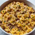 Creamy Parmesan Garlic Beef Bowtie Pasta Recipe