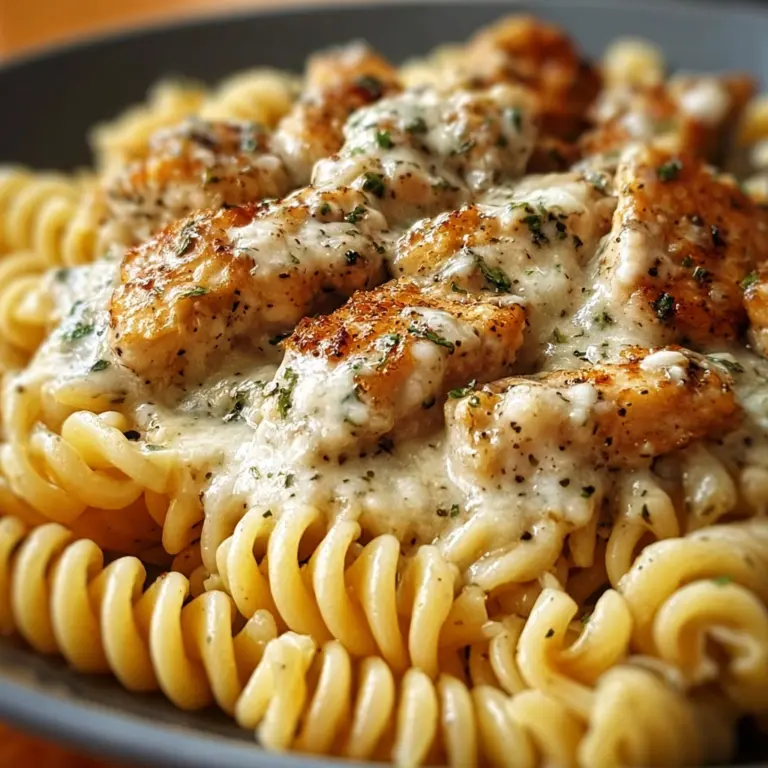 Creamy Garlic Butter Chicken & Rotini in Parmesan Sauce Recipe