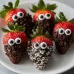 Chilled Dark Chocolate-Dipped Spooky Strawberries Recipe