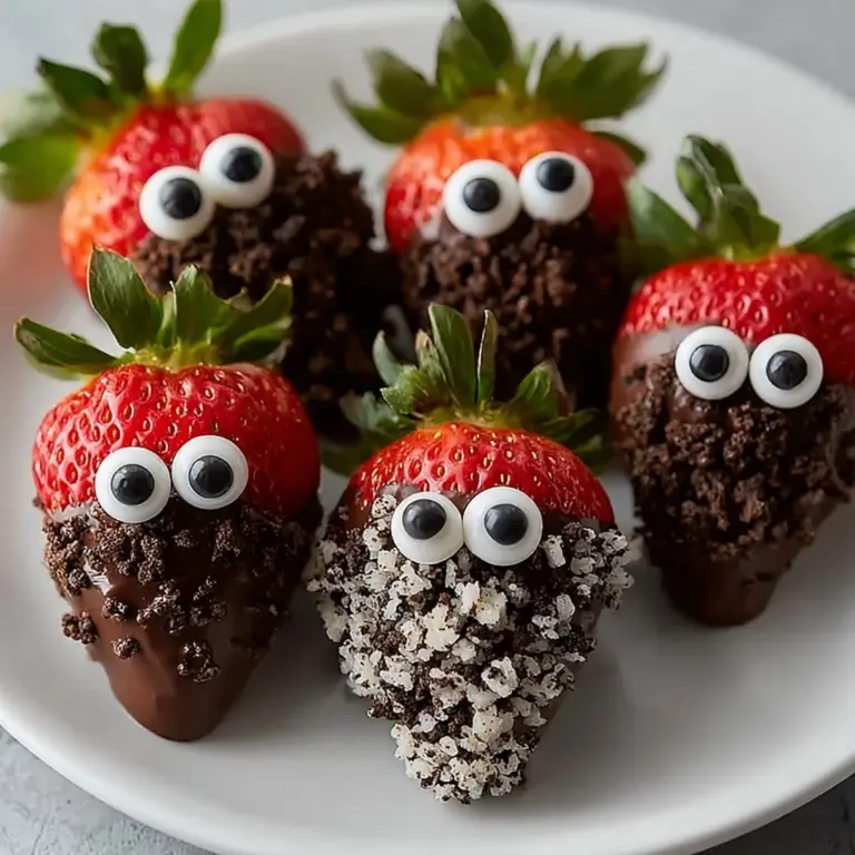 Chilled Dark Chocolate-Dipped Spooky Strawberries Recipe