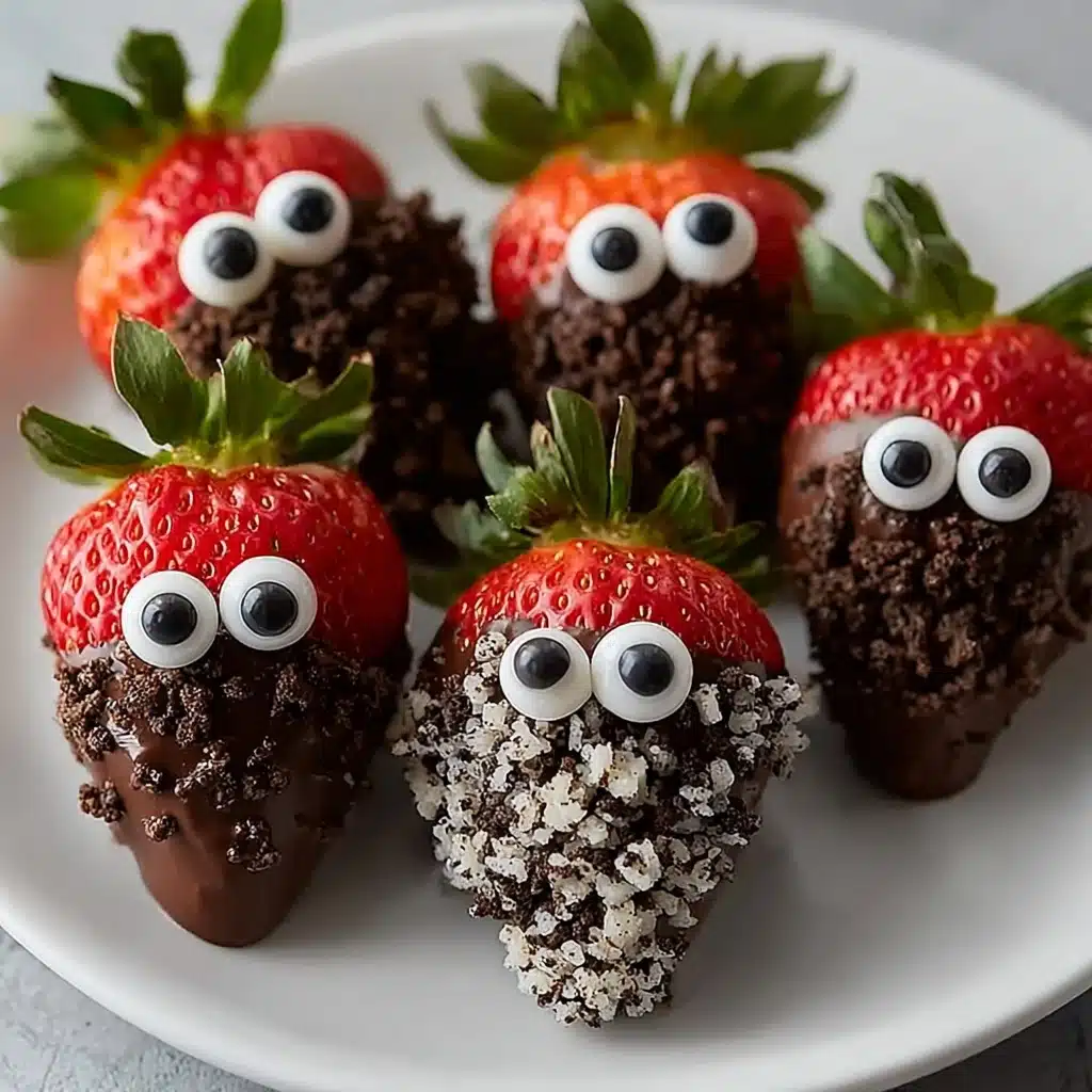 Chilled Dark Chocolate-Dipped Spooky Strawberries Recipe - Recipe Image