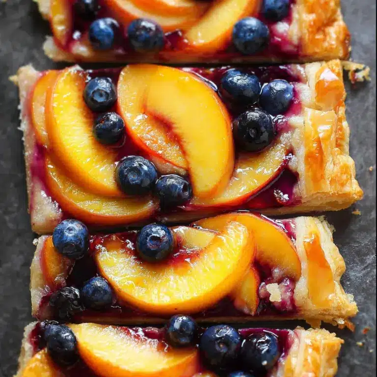Easy Blueberry Peach Tart with Vanilla Glaze Recipe