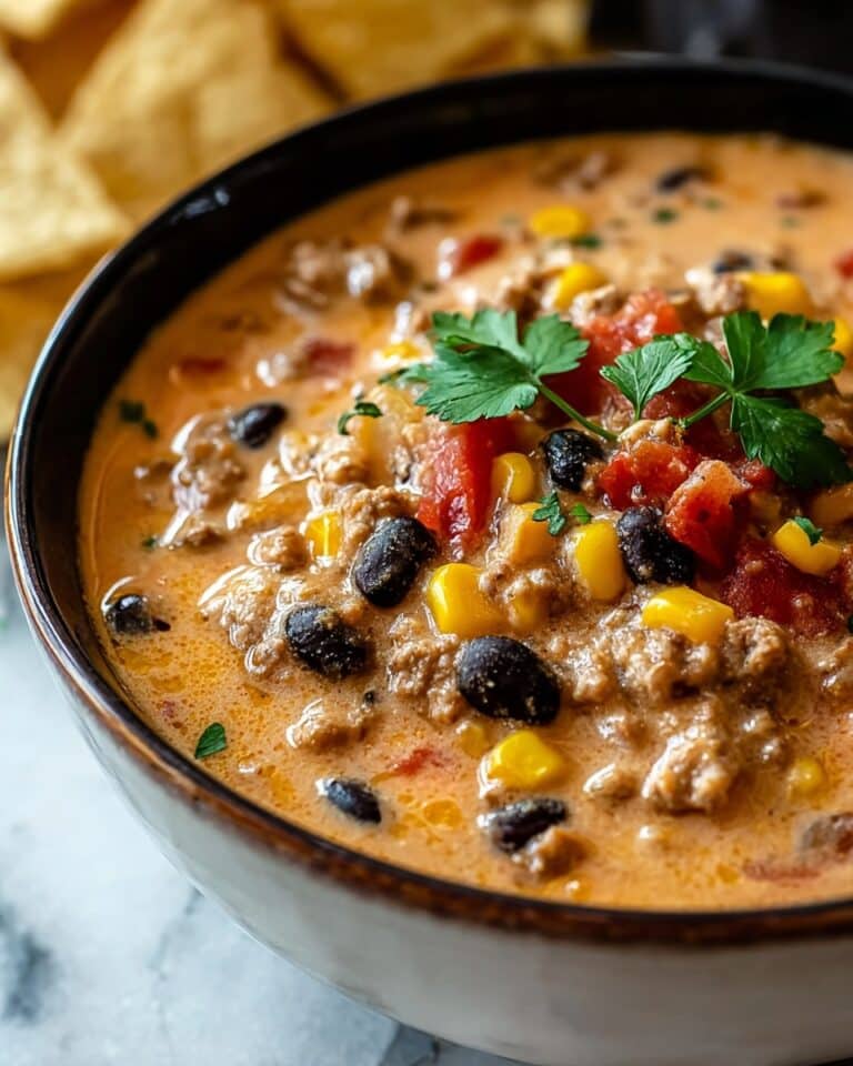 High Protein Creamy Taco Soup Recipe