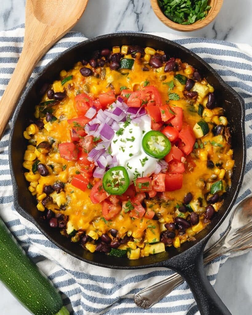 Tex Mex Black Bean Zucchini Skillet Recipe