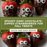 Chilled Dark Chocolate-Dipped Spooky Strawberries Recipe