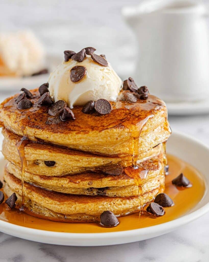 Healthy Whole Wheat Pumpkin Chocolate Chip Pancakes Recipe