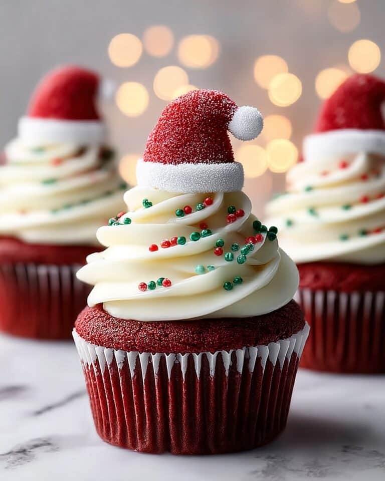 Red Velvet Santa Hat Cupcakes Recipe